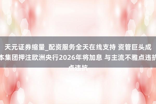 天元证券缩量_配资服务全天在线支持 资管巨头成本集团押注欧洲央行2026年将加息 与主流不雅点违抗